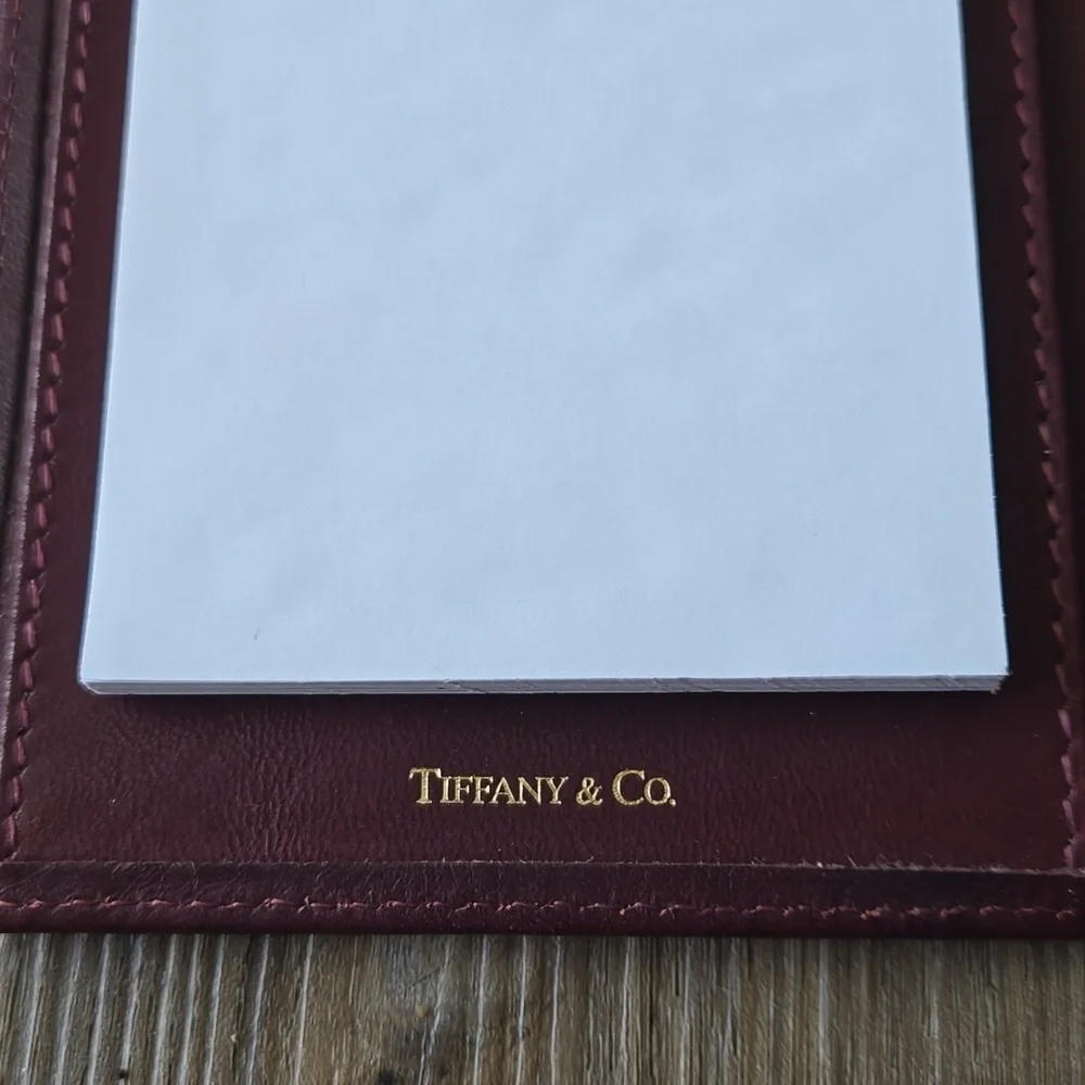 Vintage Tiffany & Co. Burgundy Long Wallet With Pen Holder And Notepad